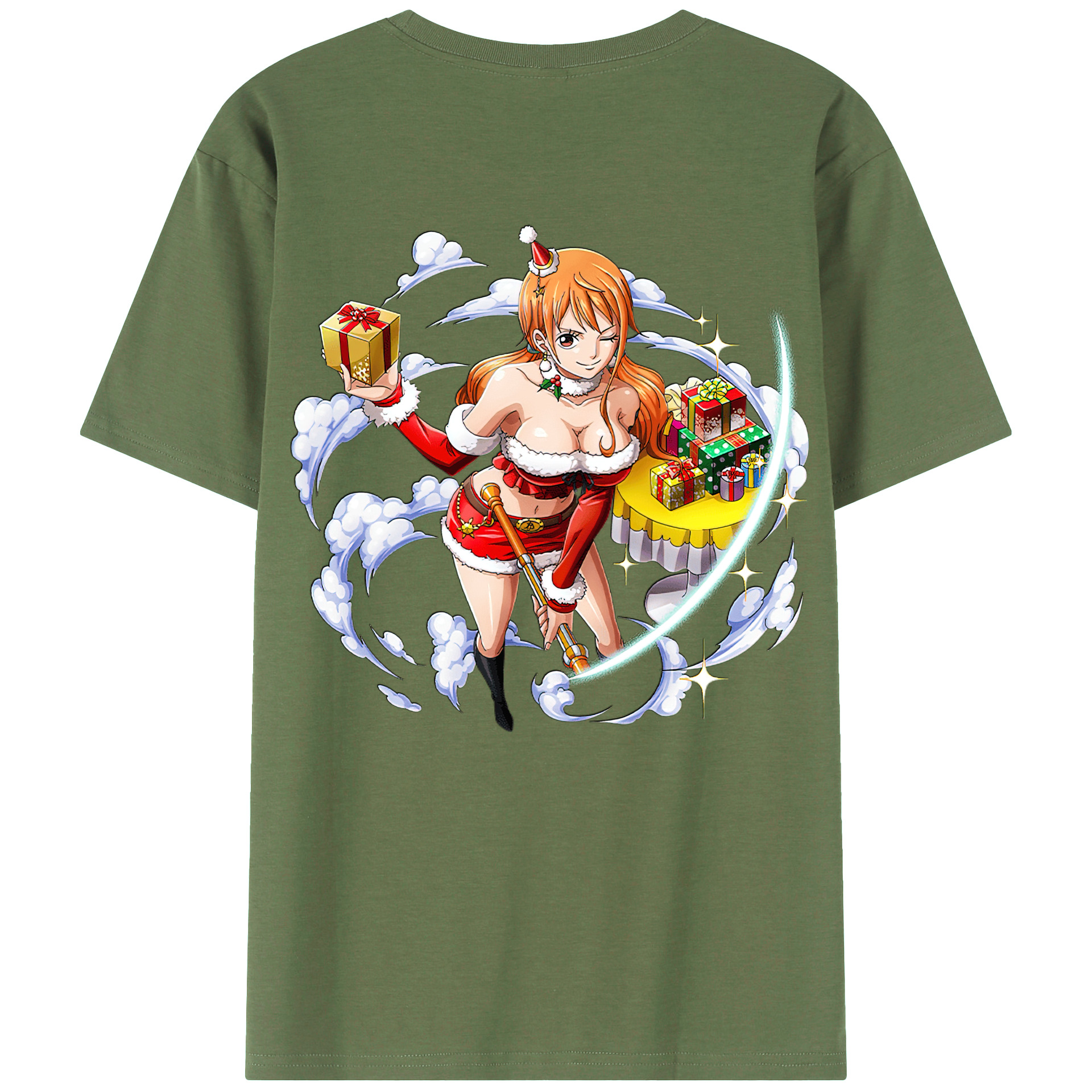 （画像用） ワンピース ナミ ONE PIECE Nami 綿100％ メンズ半袖Tシャツ（バックプリント） 通気性